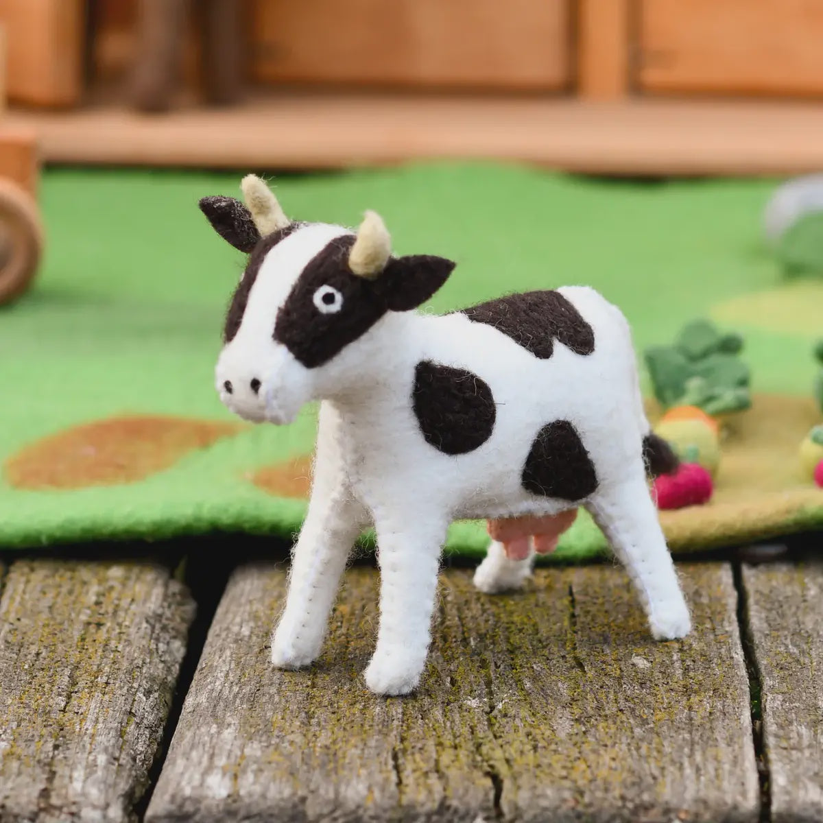 Tara Treasures Felt Cow Farm Animal Toy
