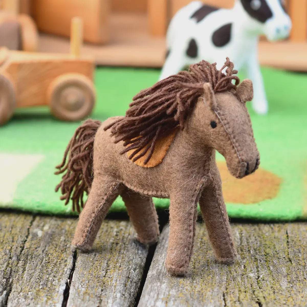 Tara Treasures Felt Horse Farm Animal Toy