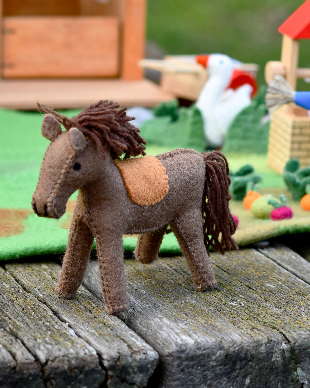 Tara Treasures Felt Horse Farm Animal Toy