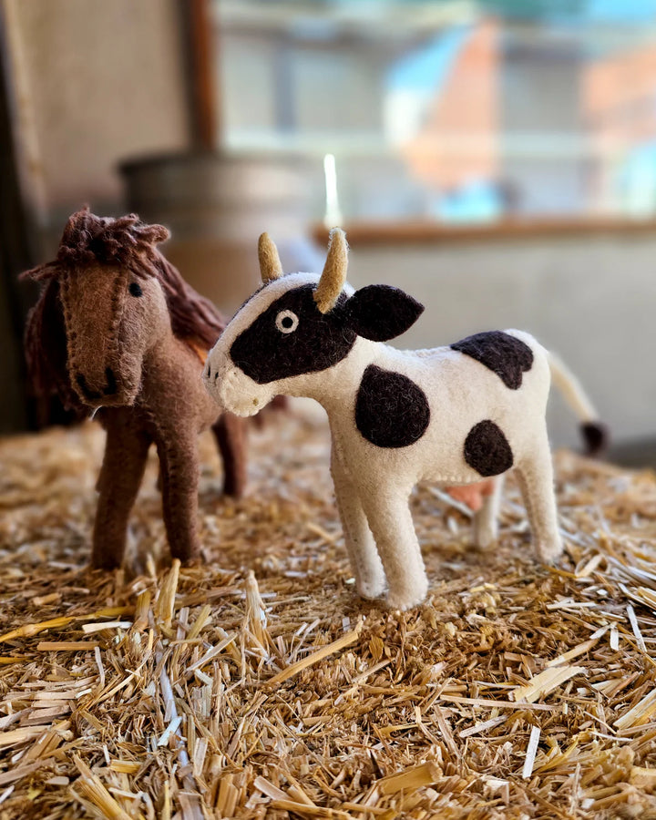 Tara Treasures Felt Cow Farm Animal Toy