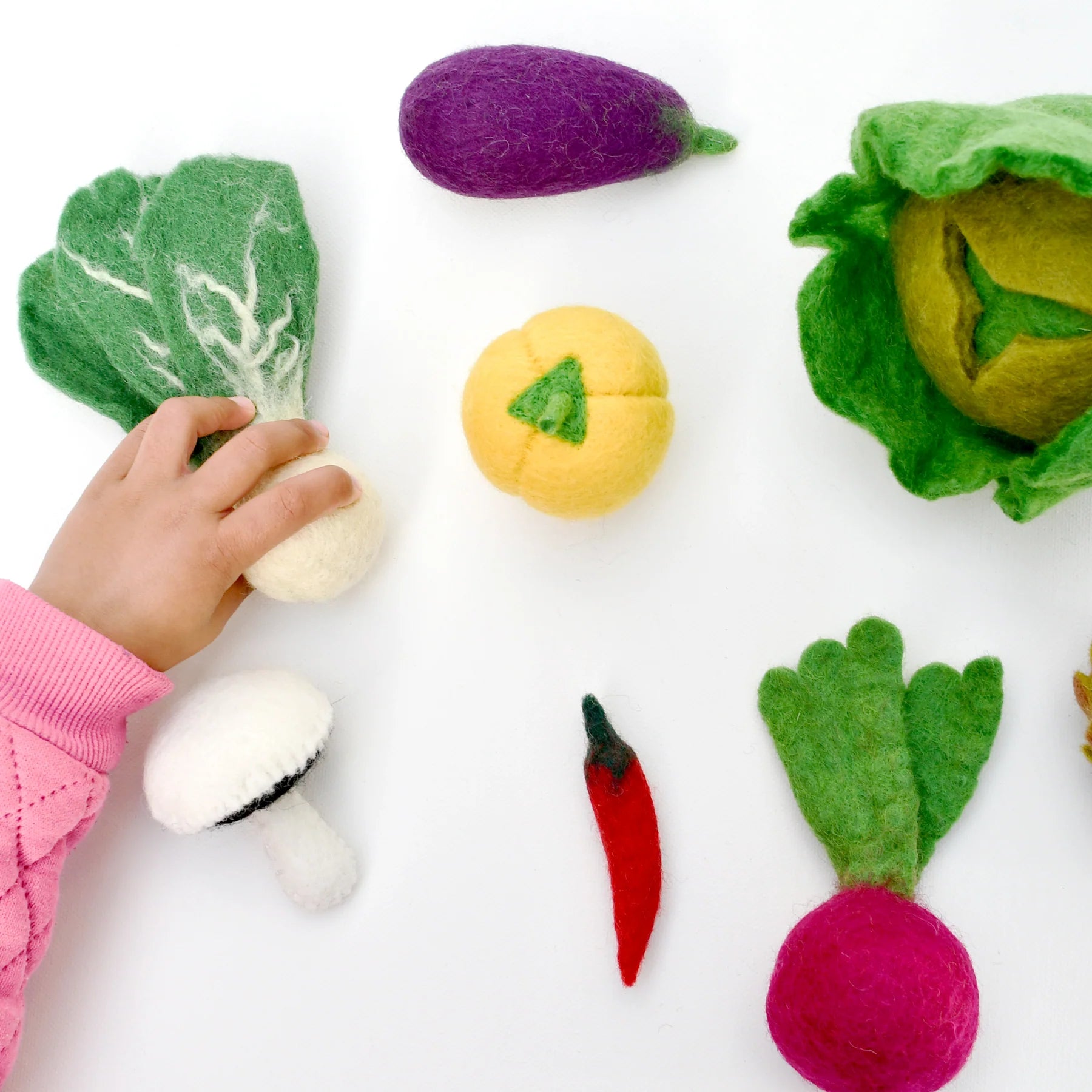 Tara Treasures Felt Food Groups Play Food - Vegetables