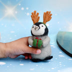 Felt Penguin with Present Toy