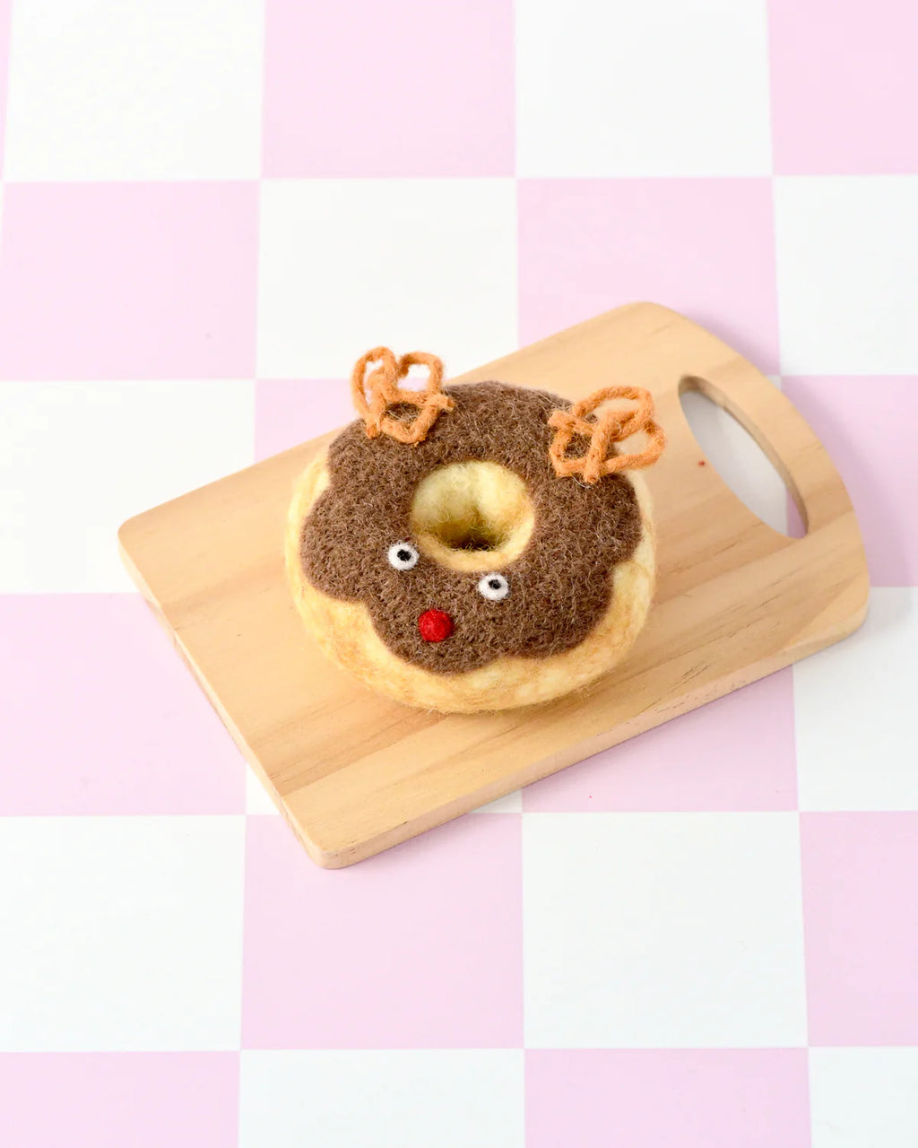 Felt Christmas Donut - Reindeer Doughnut with Salted Pretzels