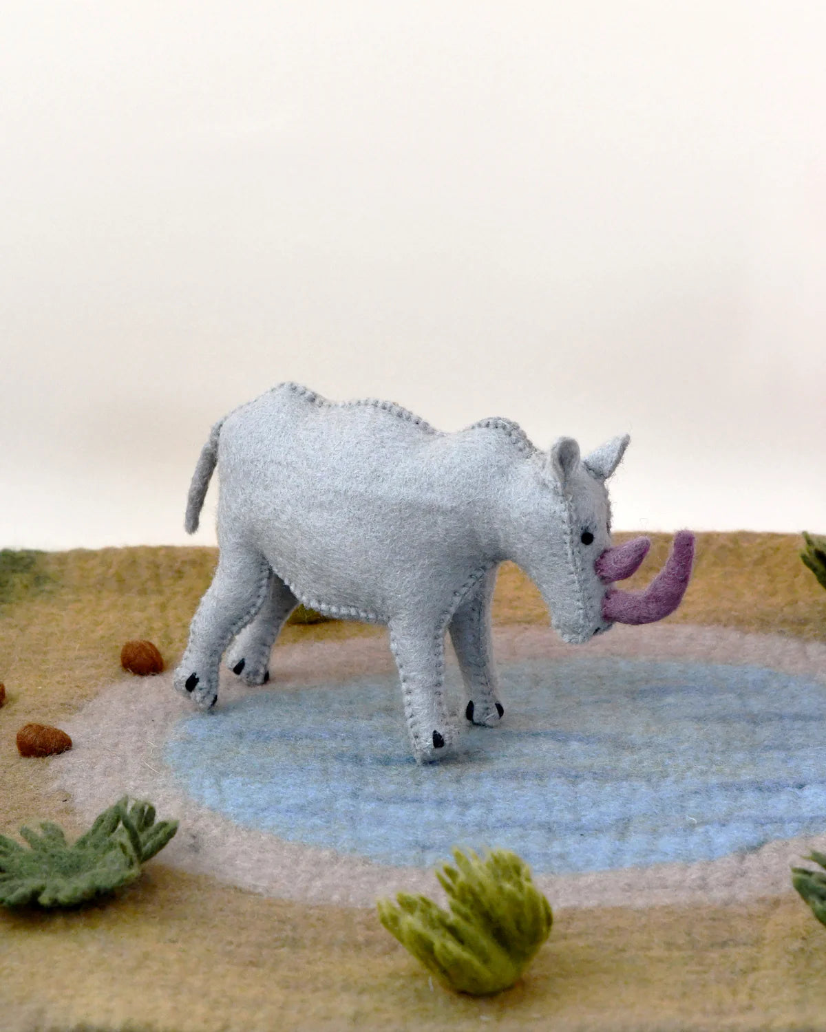 Tara Treasures Felt Rhinoceros Soft Toy for Safari Play