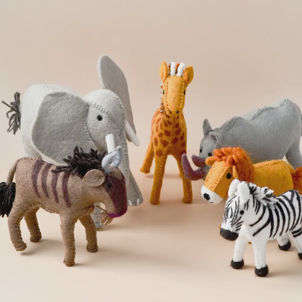 Felt Safari Animal Toys - Set of 6