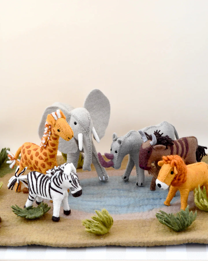 Tara Treasures Felt Elephant Soft Toy for Safari Play