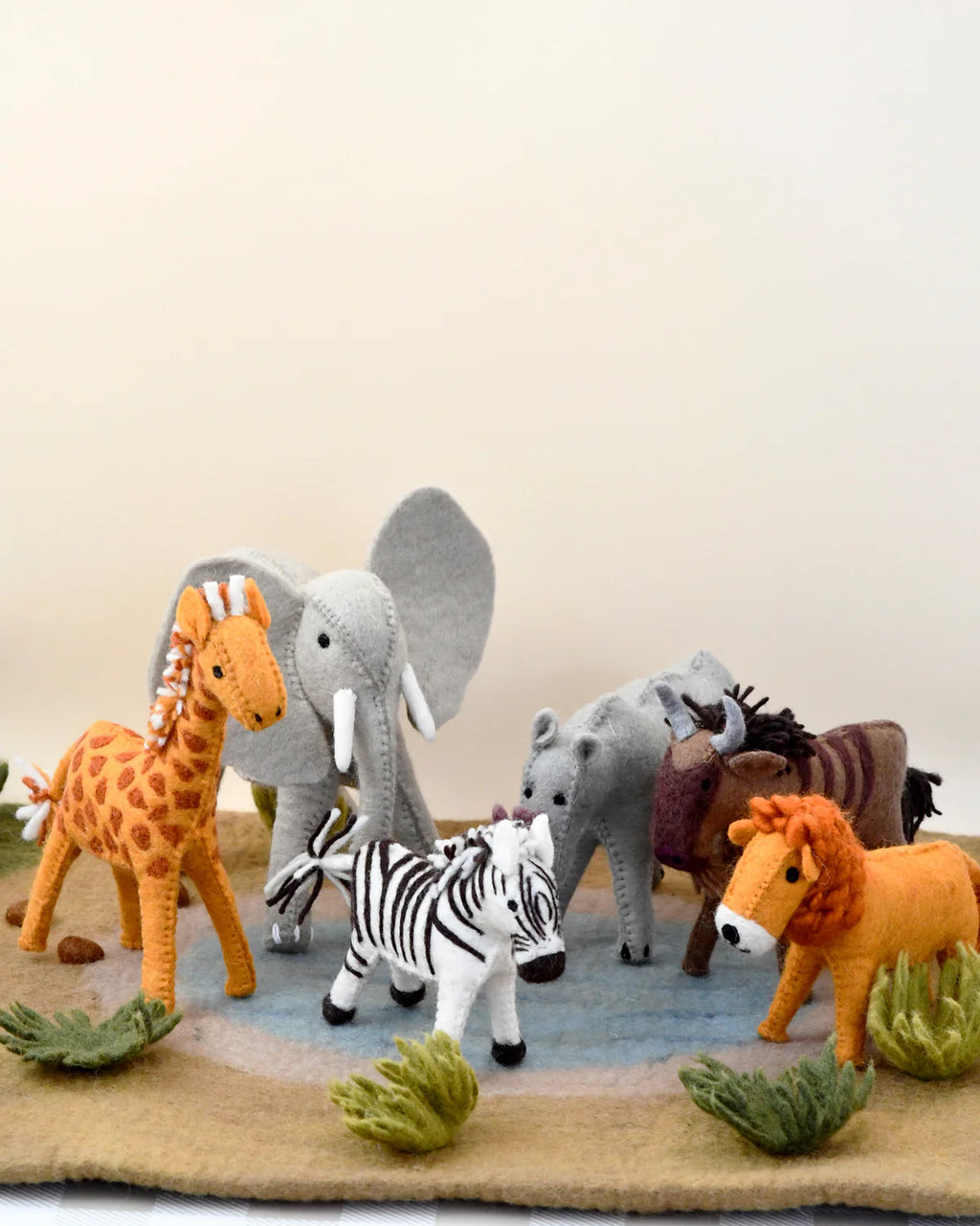 Felt Safari Animal Toys - Set of 6