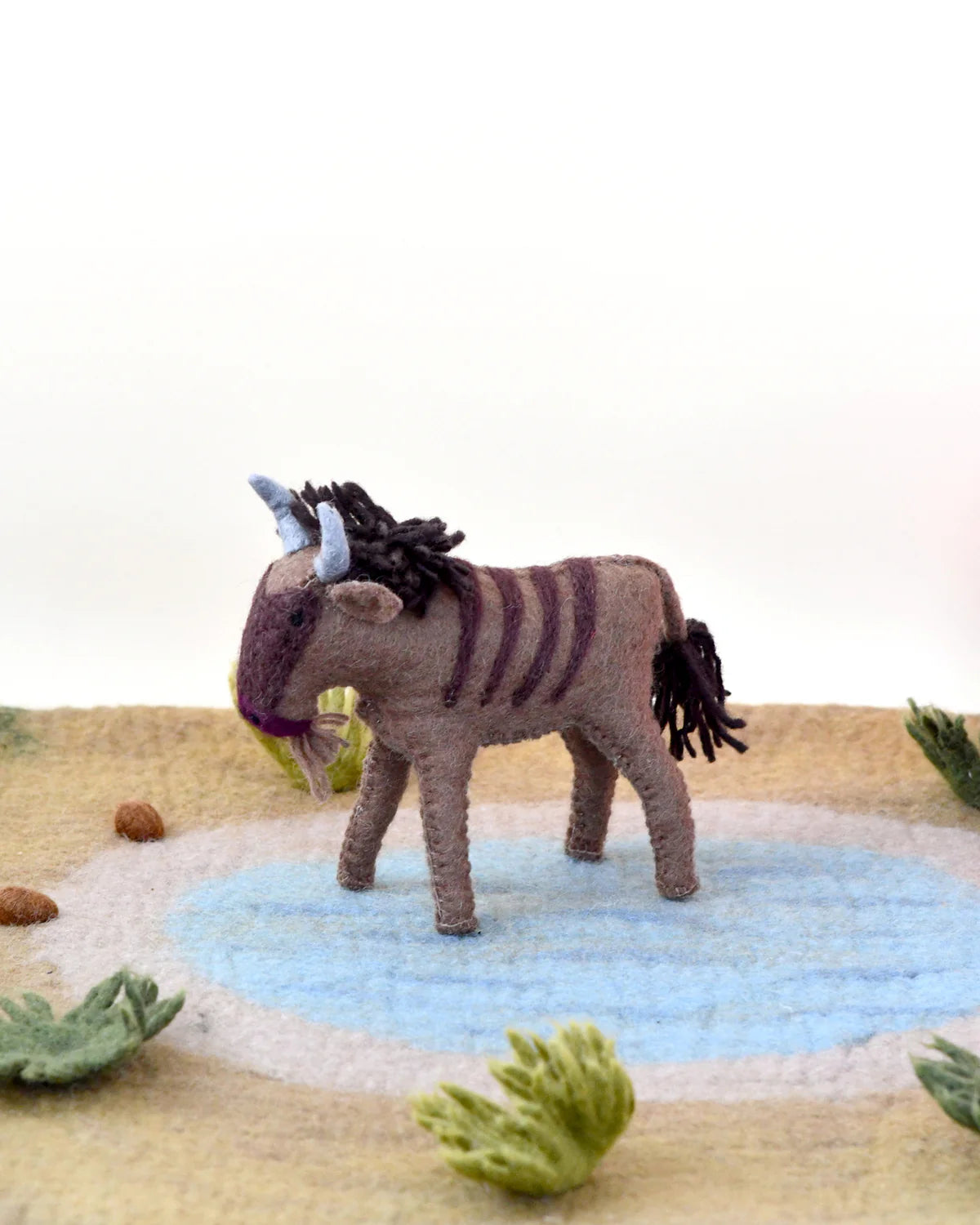 Tara Treasures Felt Wildebeest Soft Toy for Safari Play