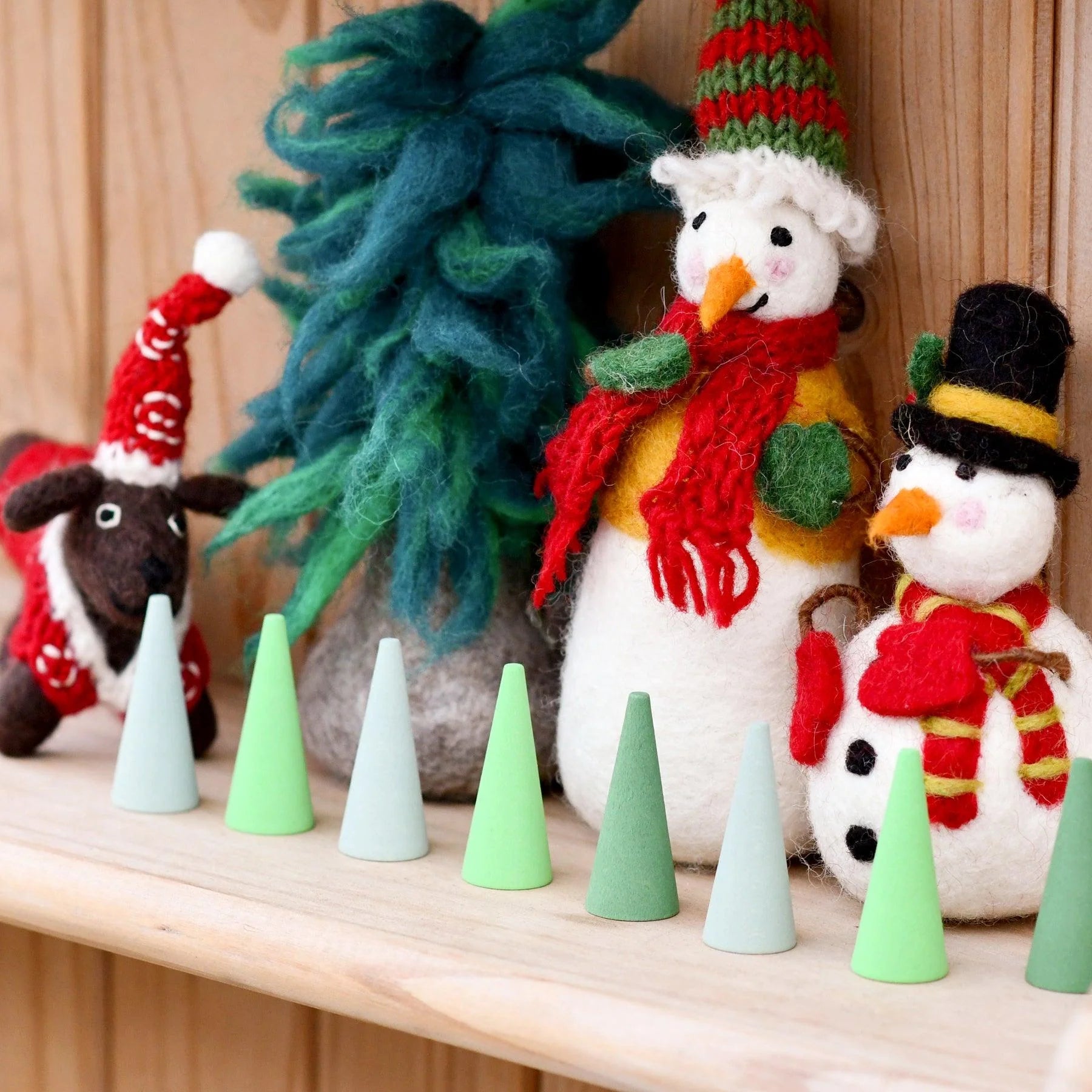 Felt Snowman with Knitted Cap