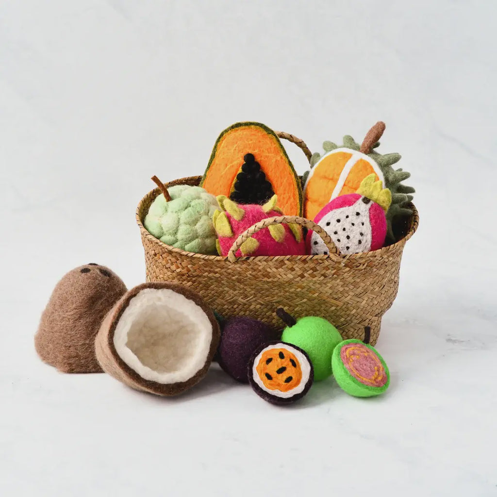 Felt Tropical Fruits Play Food Set - 11 Pieces