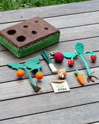 Felt Garden Planter Box with Sprouts and Vegetables