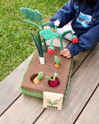 Felt Garden Planter Box with Sprouts and Vegetables