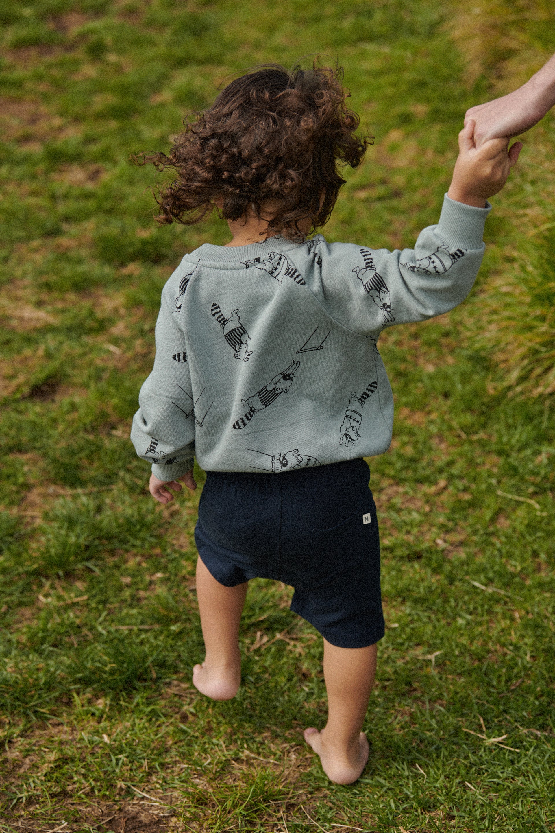 Nature Baby Emerson Sweater - Raccoon Rhapsody Print