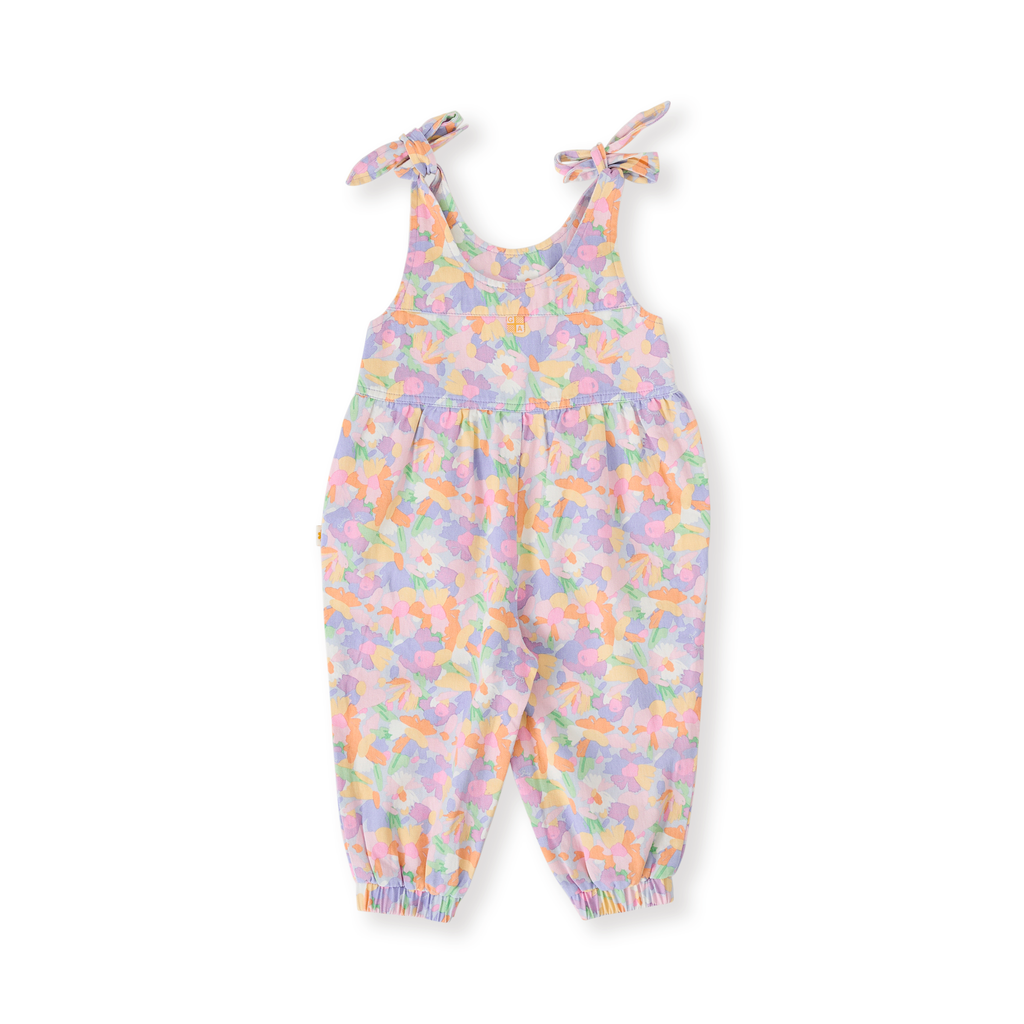 Goldie + Ace Pastel Bouquet Tiffany Tie Overalls - Lilac Multi