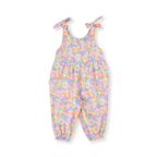 Pastel Bouquet Tiffany Tie Overalls - Lilac Multi