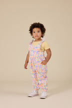 Pastel Bouquet Tiffany Tie Overalls - Lilac Multi