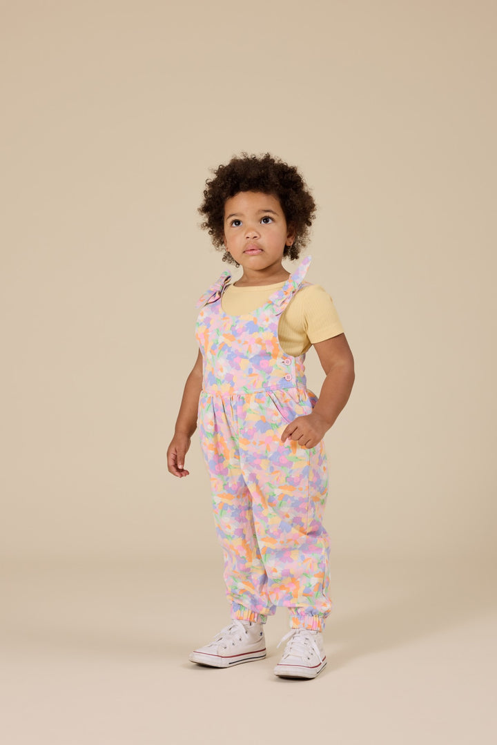Goldie + Ace Pastel Bouquet Tiffany Tie Overalls - Lilac Multi