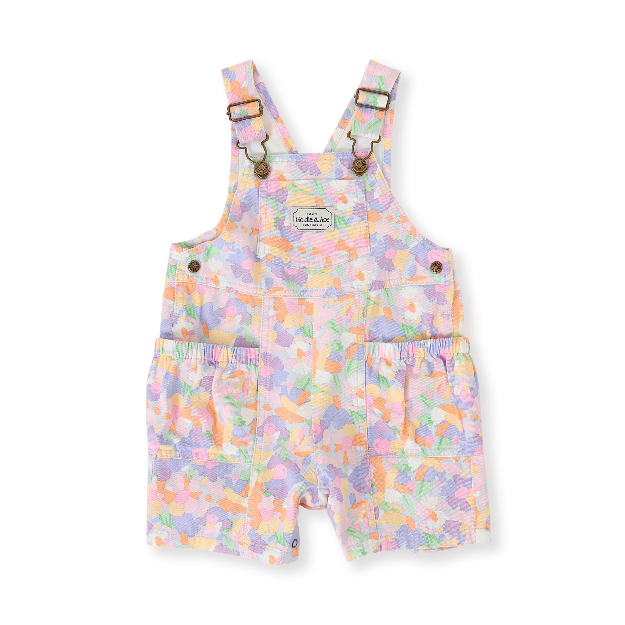 Goldie + Ace Pastel Bouquet James Pocket Overalls - Lilac Multi