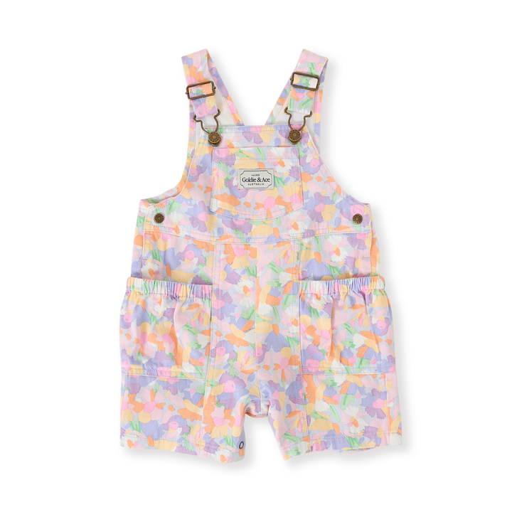 Goldie + Ace Pastel Bouquet James Pocket Overalls - Lilac Multi