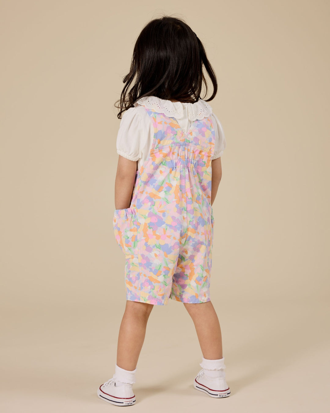 Goldie + Ace Pastel Bouquet James Pocket Overalls - Lilac Multi