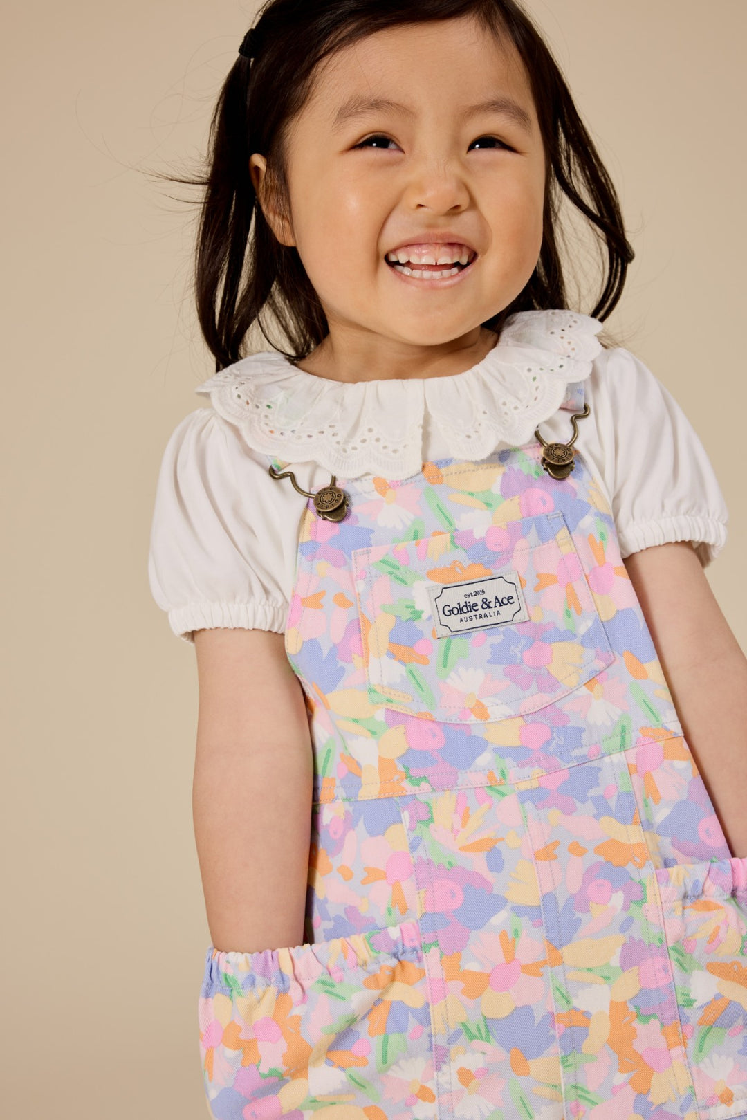 Goldie + Ace Laura Puff Sleeve Collar Top - White