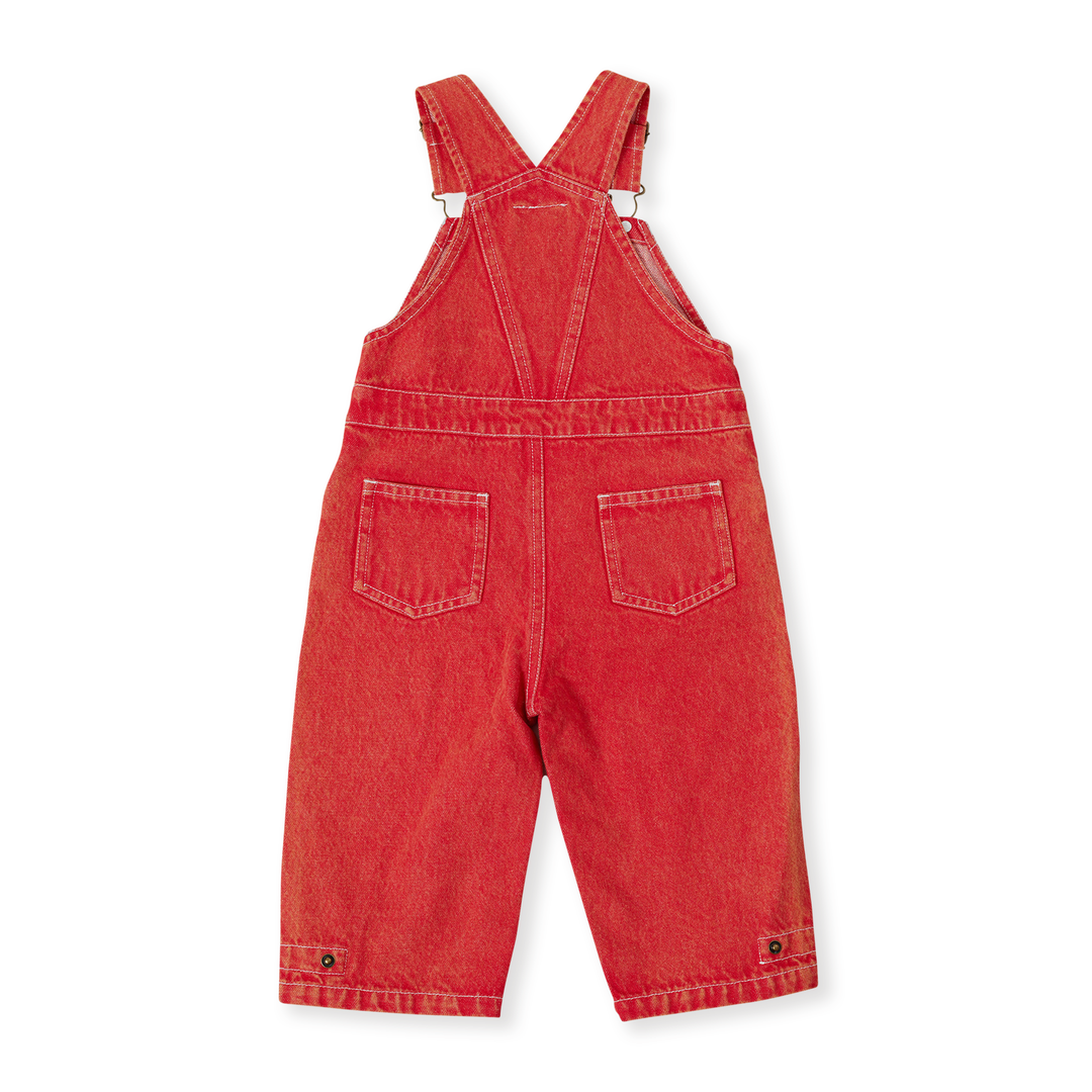 Goldie + Ace Blake Vintage Washed Denim Overalls - Apple Red