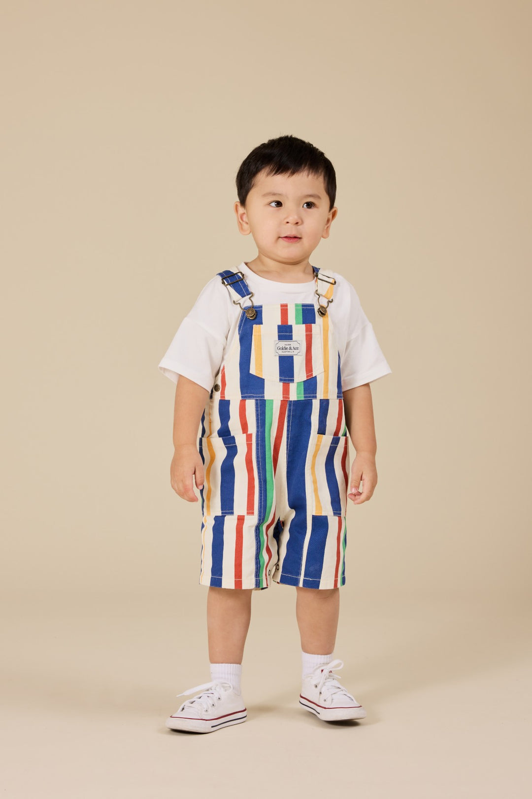 Goldie + Ace James Denim Pocket Overalls - 90'S Bold Stripe