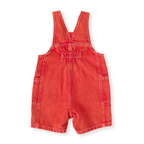 James Vintage Washed Denim Pocket Overalls - Apple Red