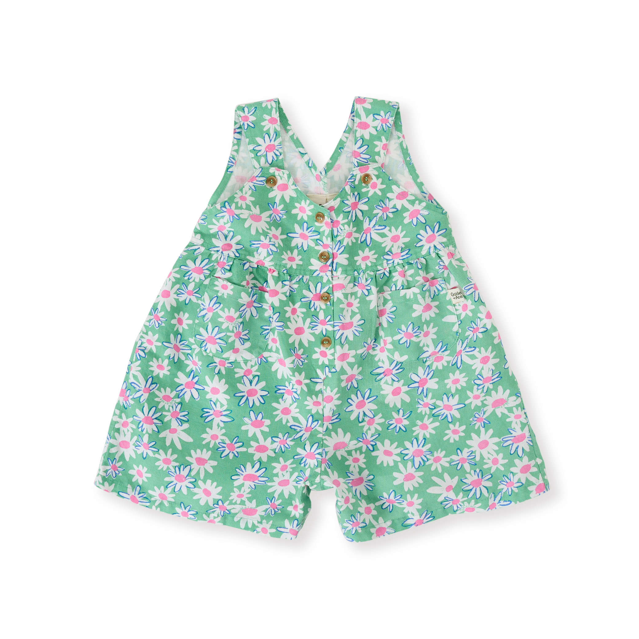 Goldie + Ace Daisy Patch Sara Shortalls - Moss