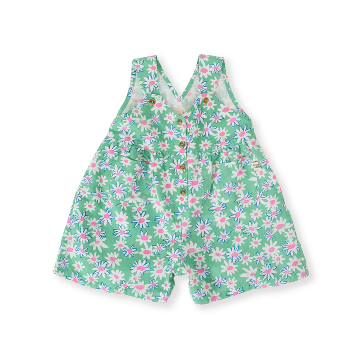Goldie + Ace Daisy Patch Sara Shortalls - Moss