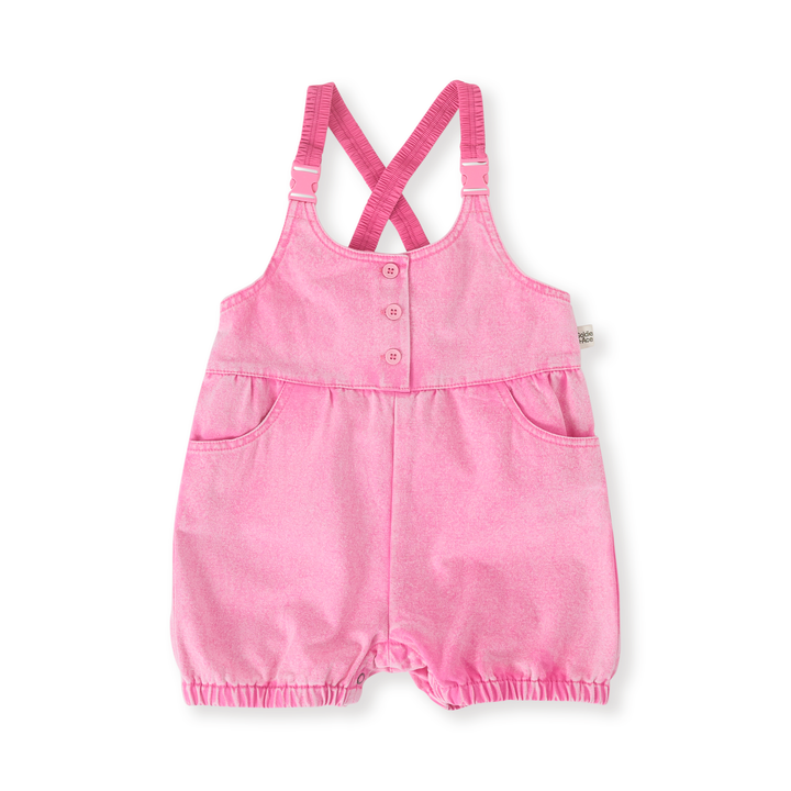 Goldie + Ace Cindy Denim Bubble Overalls - Pink Lemonade