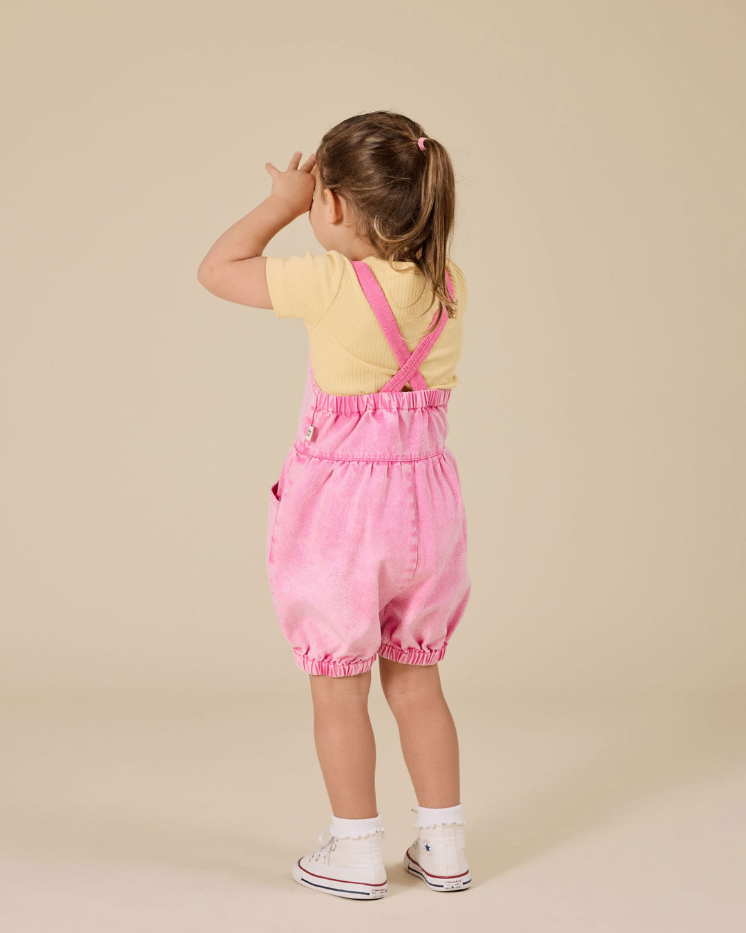 Goldie + Ace Cindy Denim Bubble Overalls - Pink Lemonade