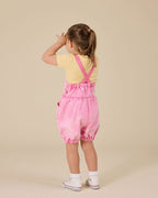 Cindy Denim Bubble Overalls - Pink Lemonade