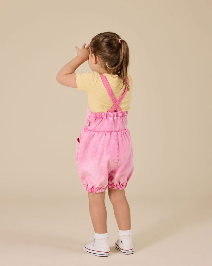 Goldie + Ace Cindy Denim Bubble Overalls - Pink Lemonade