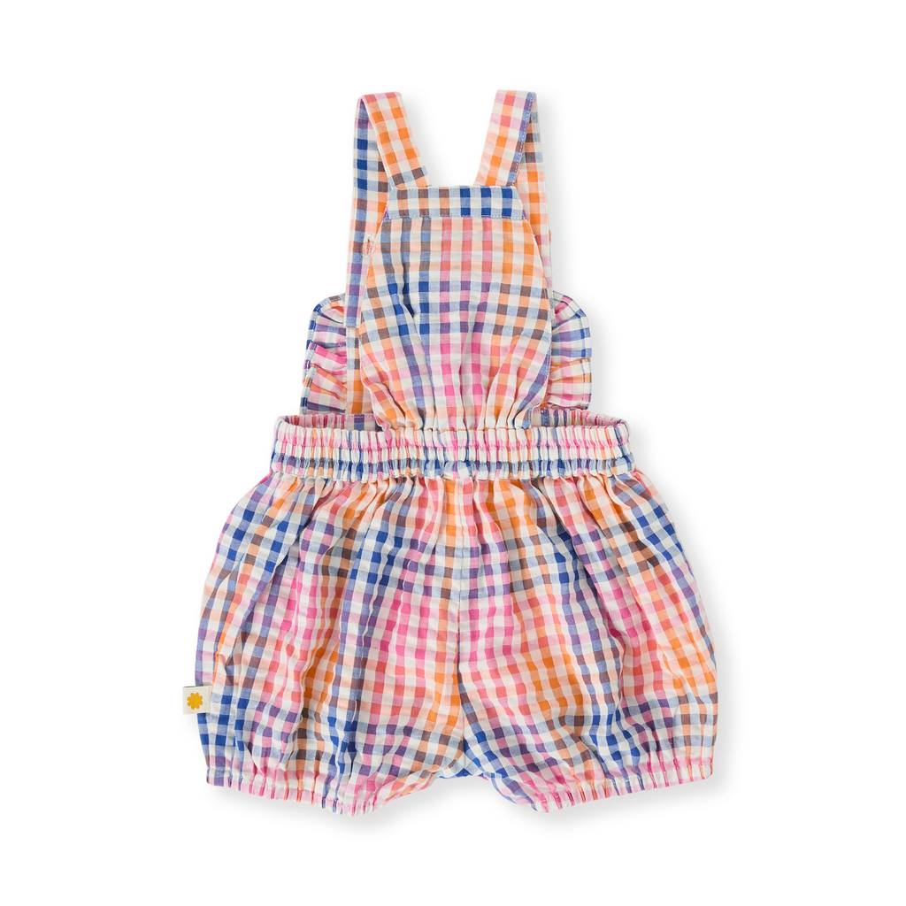 Goldie + Ace Rainbow Gingham Bubble Frill Romper  - Multi