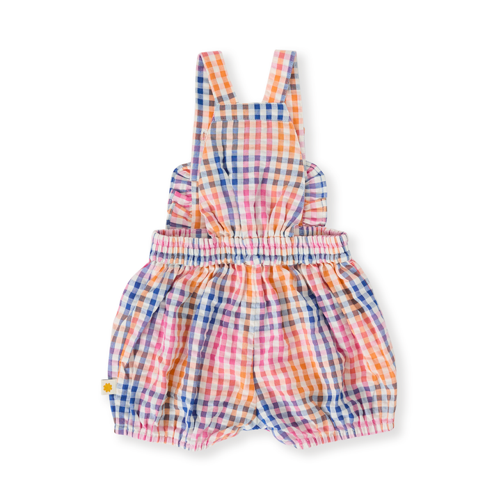 Goldie + Ace Rainbow Gingham Bubble Frill Romper  - Multi