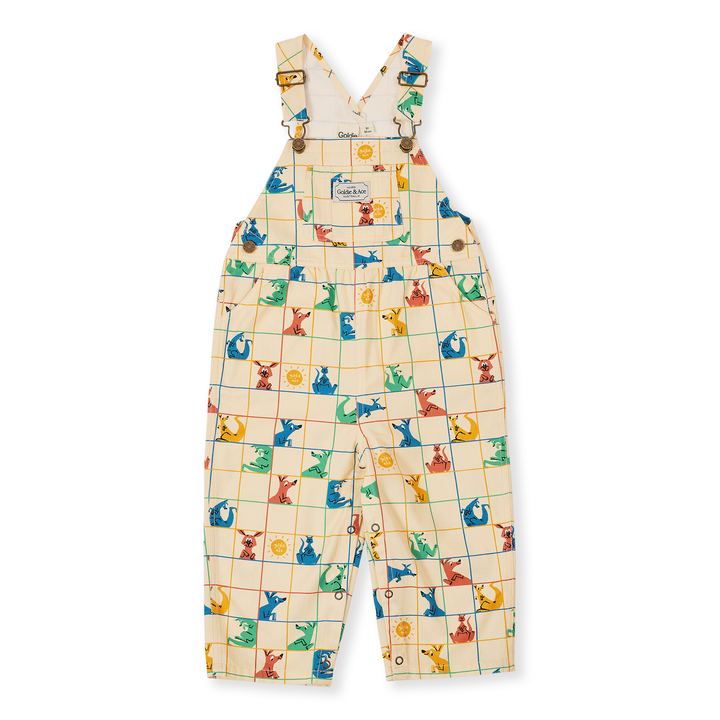 Goldie + Ace Hopscotch Austin Denim Overalls - Vanilla/Primary