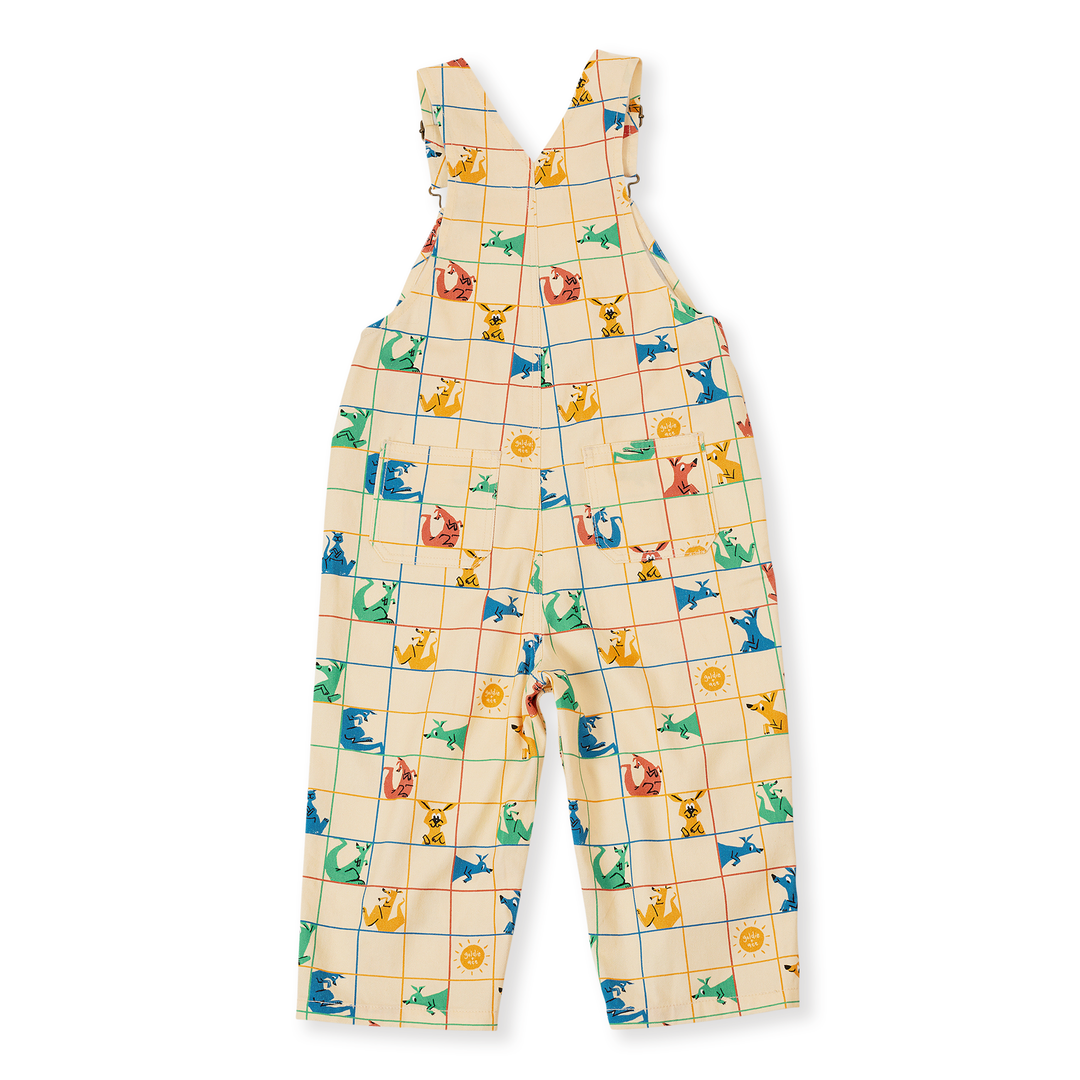Goldie + Ace Hopscotch Austin Denim Overalls - Vanilla/Primary