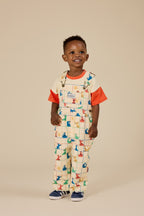 Hopscotch Austin Denim Overalls - Vanilla/Primary