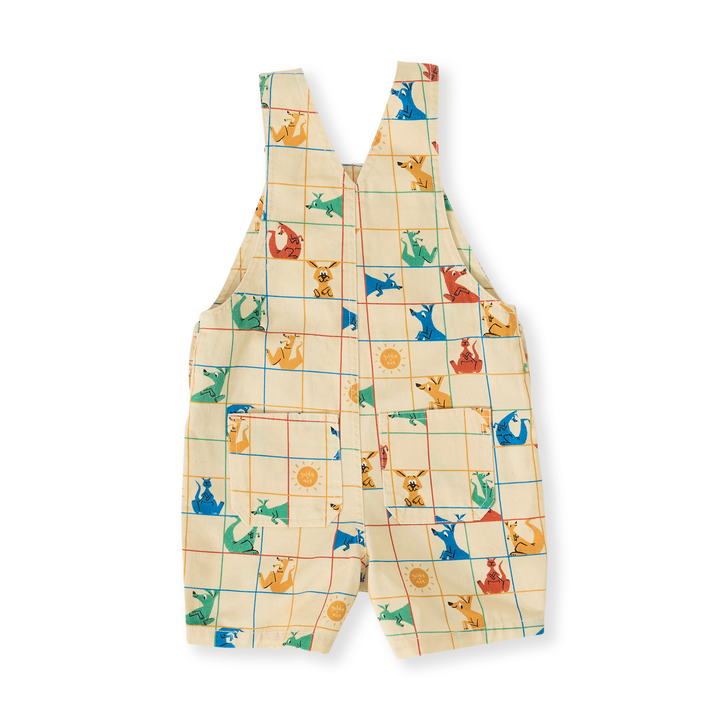 Goldie + Ace Hopscotch Burton Denim Overalls - Vanilla/Primary