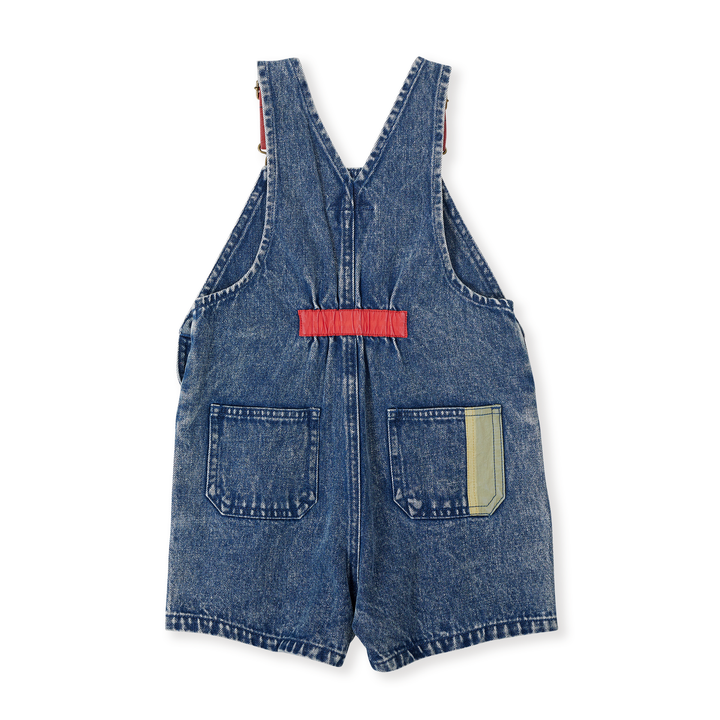 Goldie + Ace Primary Pop Burton Denim Overalls - Dark Denim