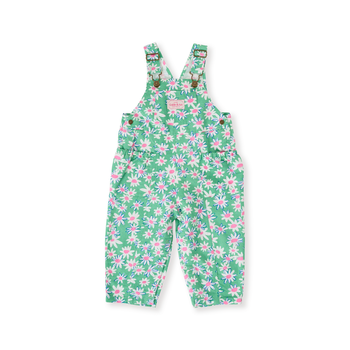 Goldie + Ace Daisy Patch Austin Pocket Overalls - Moss