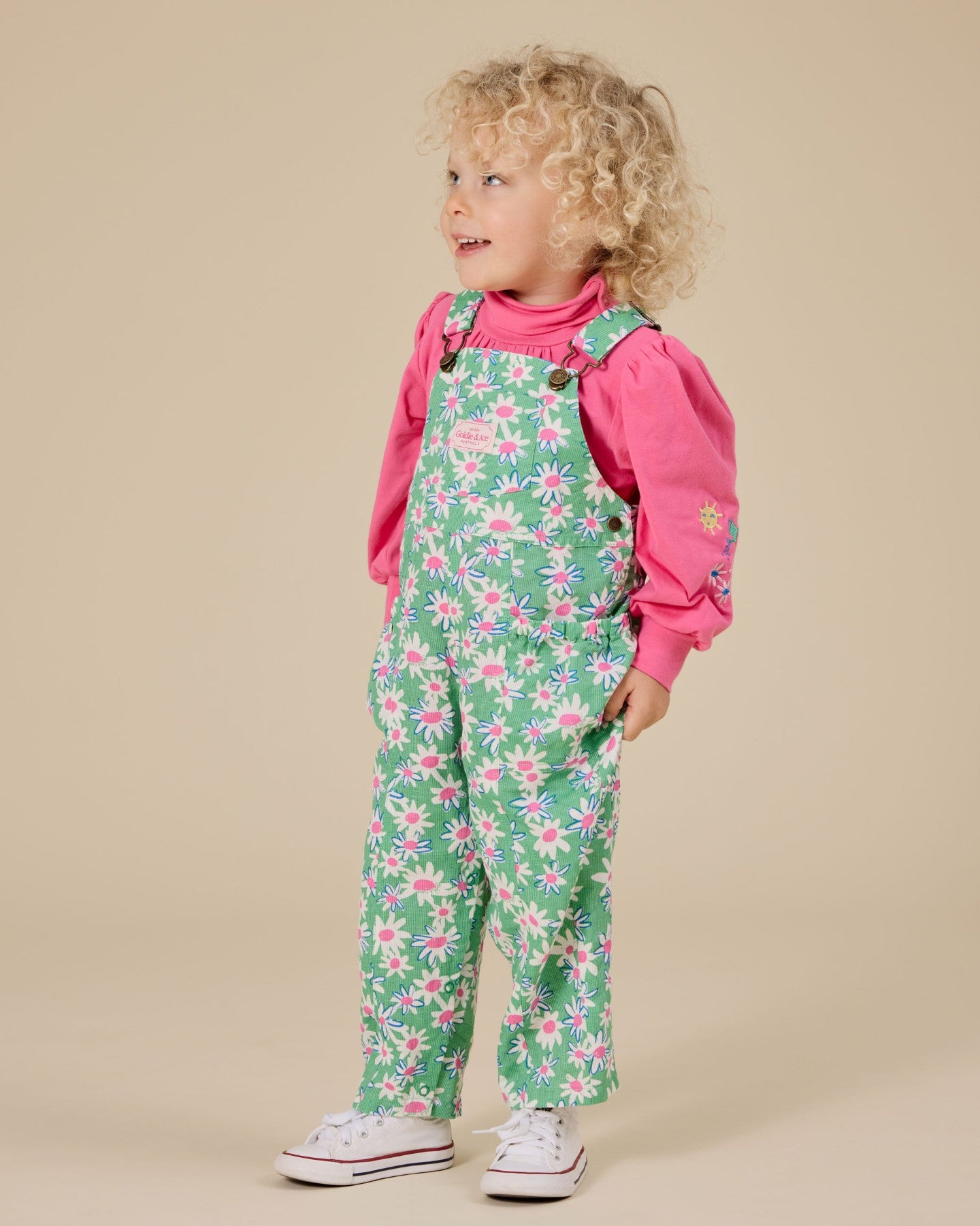 Sofia Embroidered Puff Sleeve Skivvy - French Rose