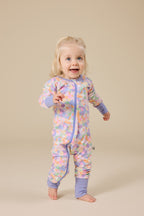 Pastel Bouquet Zipsuit - Lilac Multi