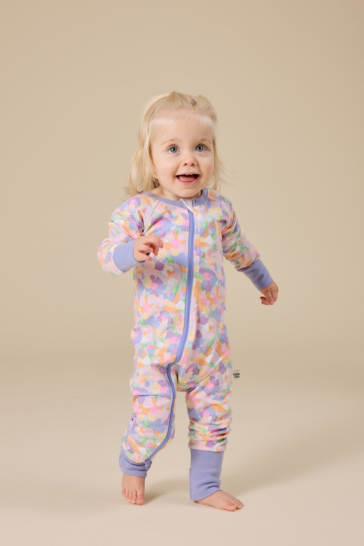 Pastel Bouquet Zipsuit - Lilac Multi