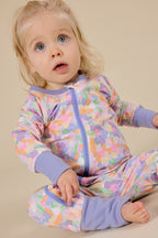 Pastel Bouquet Zipsuit - Lilac Multi