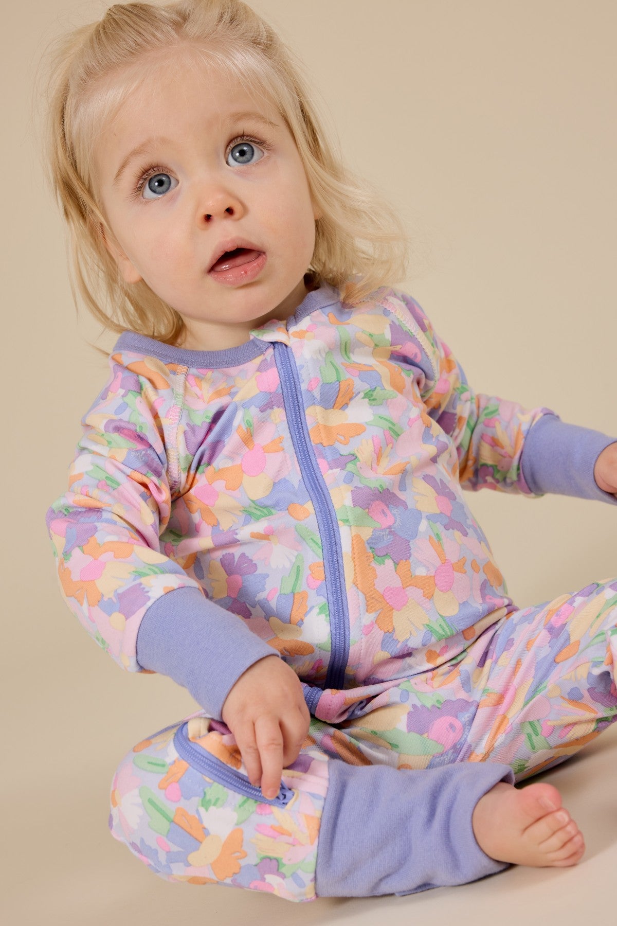 Pastel Bouquet Zipsuit - Lilac Multi