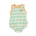 Peas In A Pod Stripe Bubble Romper - Peapod/Cloud