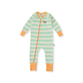 Peas In A Pod Stripe Zipsuit - Peapod/Cloud
