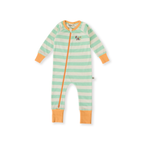 Peas In A Pod Stripe Zipsuit - Peapod/Cloud